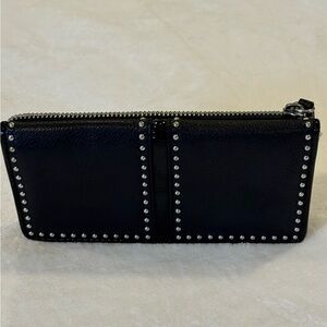 Brighton Pretty Tough Large Black Leather Studded Folio Wallet